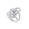Silverfärgad ring, sammankopplade cirklar i knutdesign - 18mm