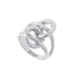 Silverfärgad ring, sammankopplade cirklar i knutdesign - 18mm