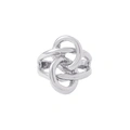 Silverfärgad ring, sammankopplade cirklar i knutdesign - 18mm