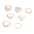 Guldfärgade ringar 7-pack, varierande mönster - 19mm