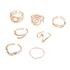 Guldfärgade ringar 7-pack, varierande mönster - 19mm
