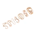 Guldfärgade ringar 7-pack, varierande mönster - 19mm