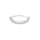 Silverfärgad ring, halvkrona med glasstenar - 17mm
