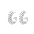 Silverfärgade örhängen Spike Noir creoler - 2,5 cm