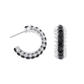 Silverfärgade örhängen Spike Noir svarta - 2,5 cm