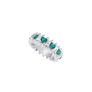 Silverfärgad ring Spike Noir, gröna hjärtan - 18 mm