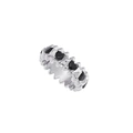 Silverfärgad ring Spike Noir, svarta hjärtan - 17 mm