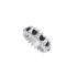 Silverfärgad ring Spike Noir, svarta hjärtan - 17 mm