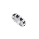 Silverfärgad ring Spike Noir, svarta hjärtan - 17 mm