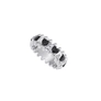 Silverfärgad ring Spike Noir, svarta hjärtan - 17 mm