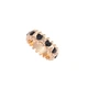 Guldfärgad ring Spike Noir, svarta hjärtan - 19 mm