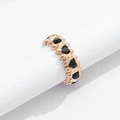 Guldfärgad ring Spike Noir, svarta hjärtan - 17 mm