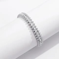 Silverfärgat armband Spike Noir, klara stenar med nitar - Elastiskt
