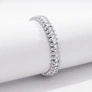 Silverfärgat armband Spike Noir, klara stenar med nitar - Elastiskt