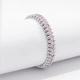 Silverfärgat armband Spike Noir, rosa stenar med nitar - Elastiskt