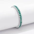 Silverfärgat armband Spike Noir, gröna stenar - Elastiskt