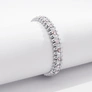 Silverfärgat armband Spike Noir, rosa hjärtan - Elastiskt