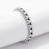 Silverfärgat armband Spike Noir, svarta hjärtan - Elastiskt