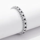 Silverfärgat armband Spike Noir, svarta hjärtan - Elastiskt