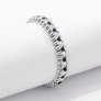 Silverfärgat armband Spike Noir, svarta hjärtan - Elastiskt