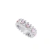 Silverfärgad ring Spike Noir, rosa hjärtan - 18 mm