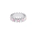 Silverfärgad ring Spike Noir, rosa hjärtan - 18 mm