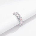 Silverfärgad ring Spike Noir, rosa hjärtan - 18 mm
