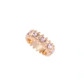 Guldfärgad ring Spike Noir, rosa hjärtan - 18 mm
