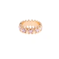 Guldfärgad ring Spike Noir, rosa hjärtan - 18 mm