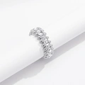 Silverfärgad ring Spike Noir, klara hjärtan - 17 mm