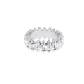 Silverfärgad ring Spike Noir, klara hjärtan - 17 mm