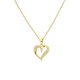 Guldpläterat silverhalsband för dam, öppet hjärta med kubisk zirkonia – 42+3 cm