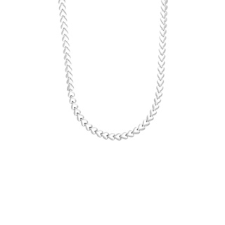 Rhodiumpläterat silverhalsband, hjärtkedja - 45 cm