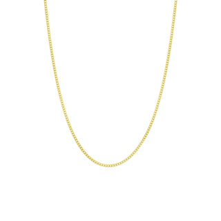 Guldpläterat silverhalsband för dam, pansarkedja – 38 cm