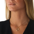 Guldfärgat halsband, spiralhänge - 42+7 cm