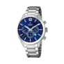 Festina Timeless Chrono herrklocka blå/stål, metallband - F20343/7