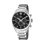 Festina Timeless Chrono herrklocka svart/stål, metallband - F20343/8