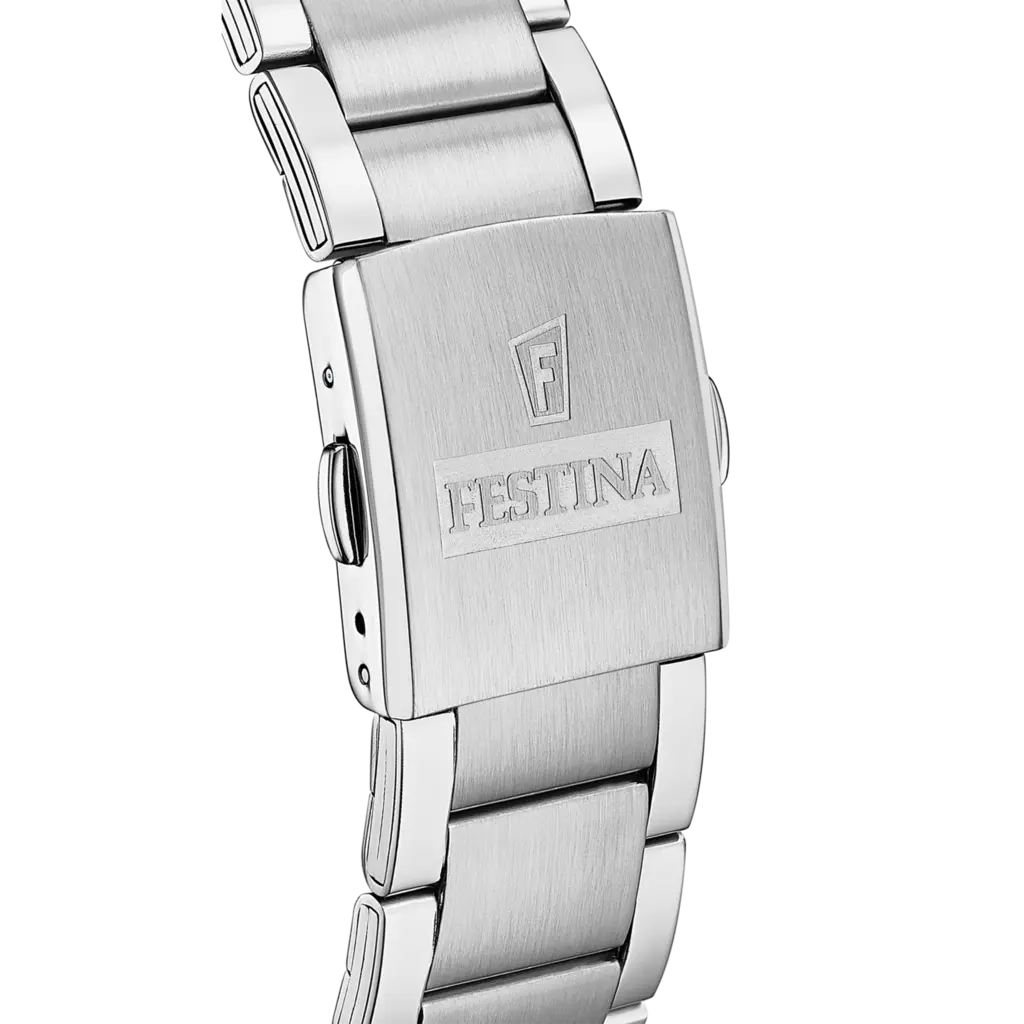 Festina Timeless Chrono herrklocka grön/stål, metallband - F20343/B
