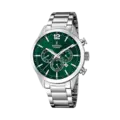 Festina Timeless Chrono herrklocka grön/stål, metallband - F20343/B