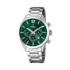 Festina Timeless Chrono herrklocka grön/stål, metallband - F20343/B