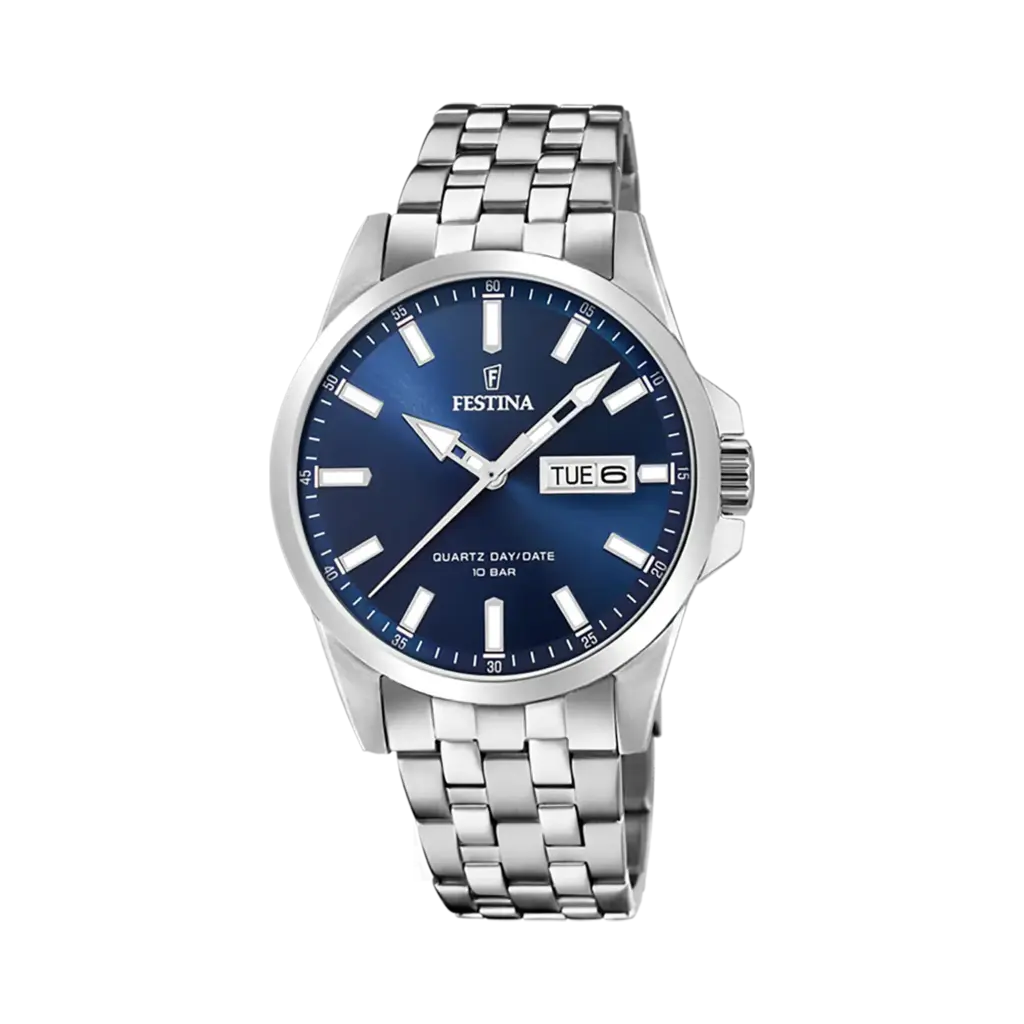 Festina Classic herrklocka blå/stål, metallband - F20357/3