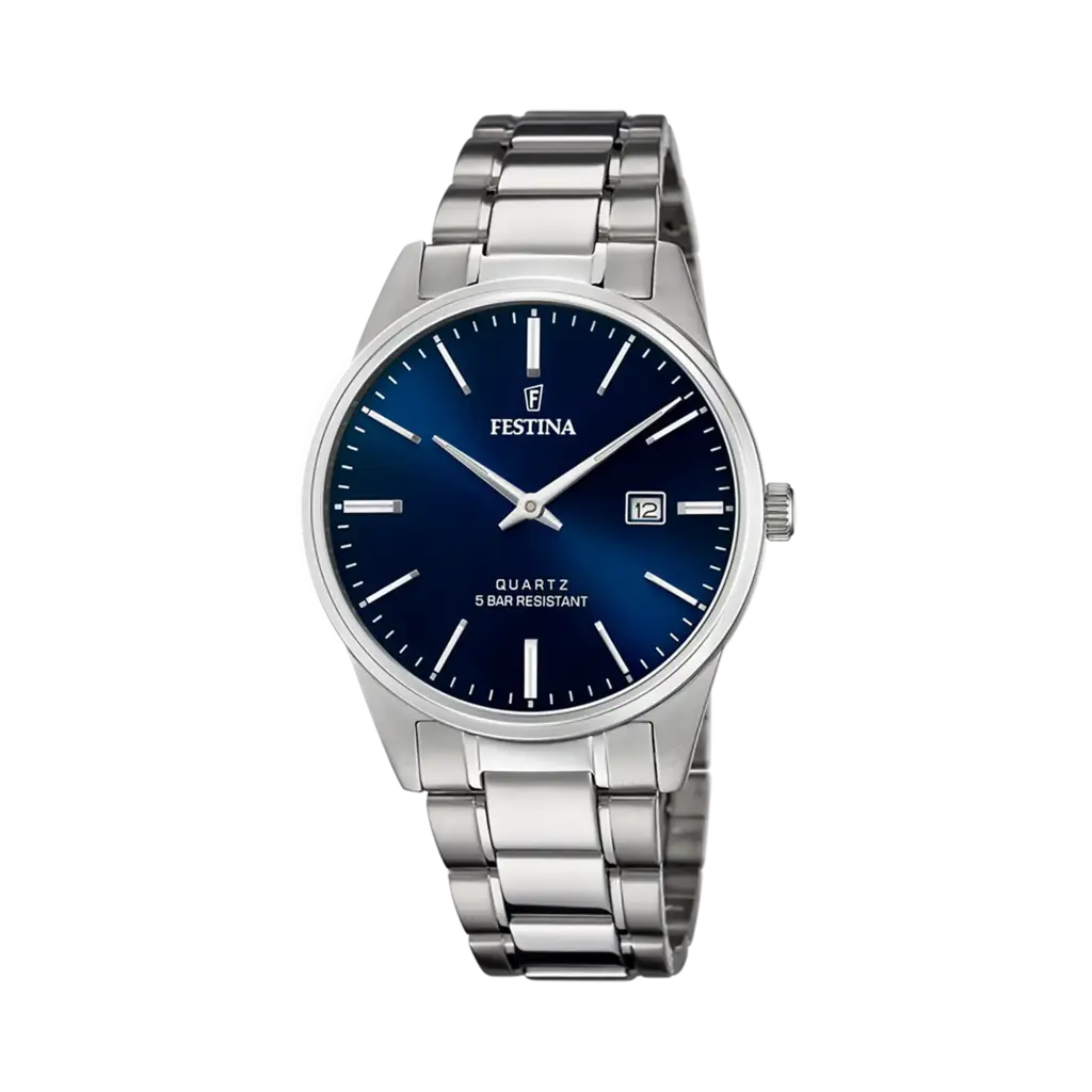 Festina Classic herrklocka blå/stål, metallband - F20511/3