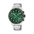Festina Timeless Chronograph herr grön/stål, metallband - F20560/4