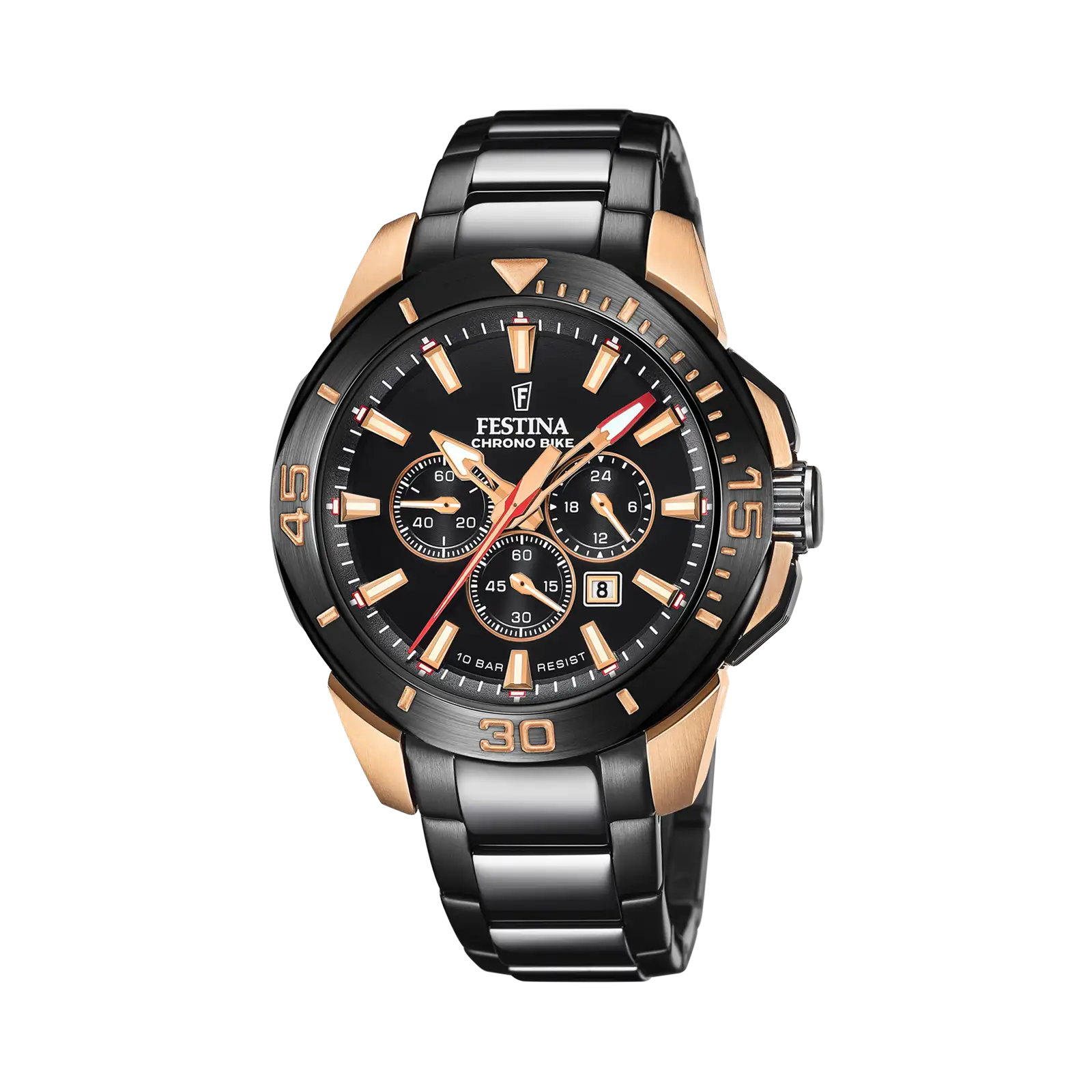 Festina Chrono Bike herrklocka svart, metallband - F20645/1