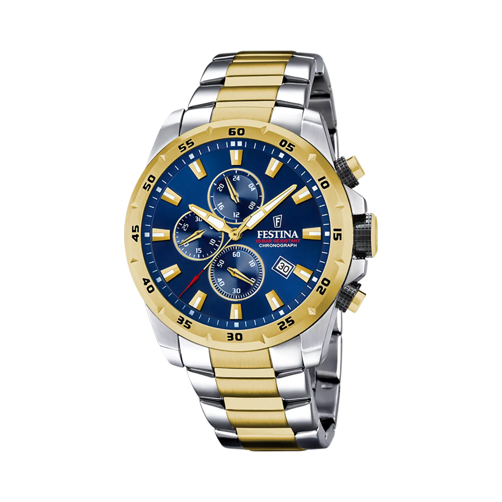 Festina Chrono Sport herrklocka blå/bicolor, metallband - F20562/2