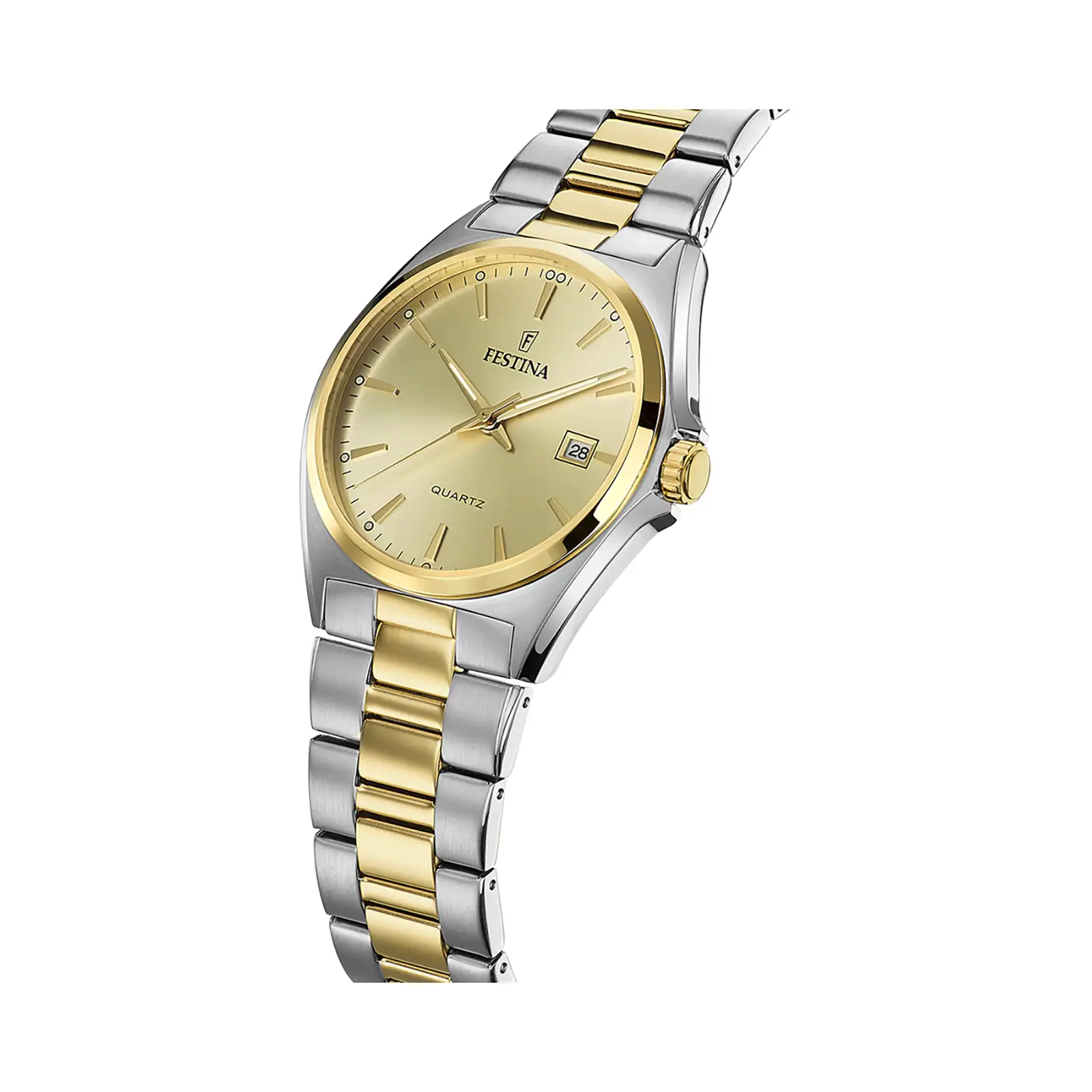 Festina Classic herrklocka guld/bicolor, metallband - F20554/3