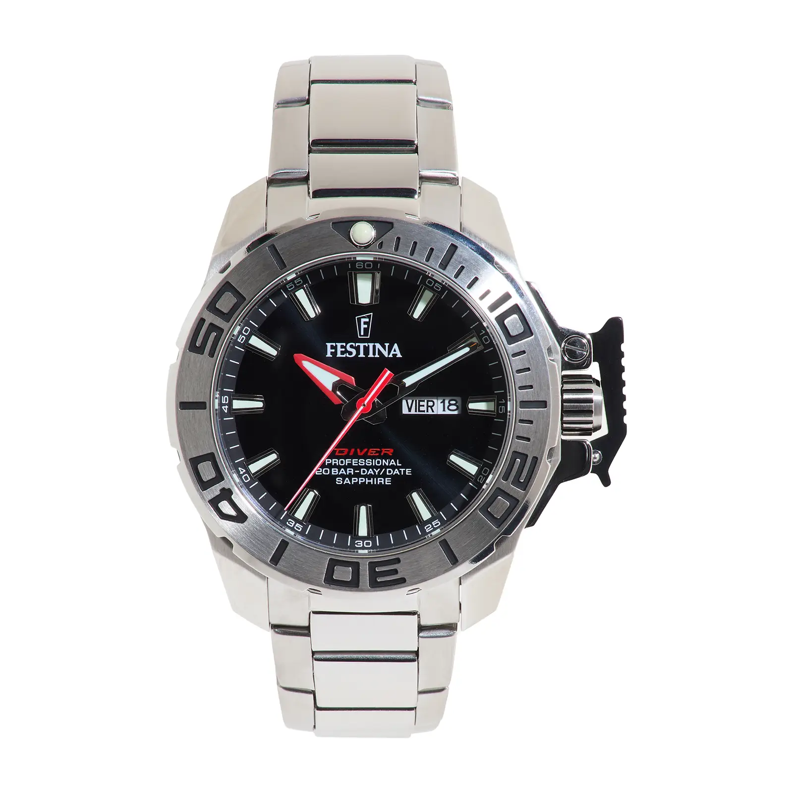Festina The Original Diver herrklocka svart/stål, metallband - F20665/4