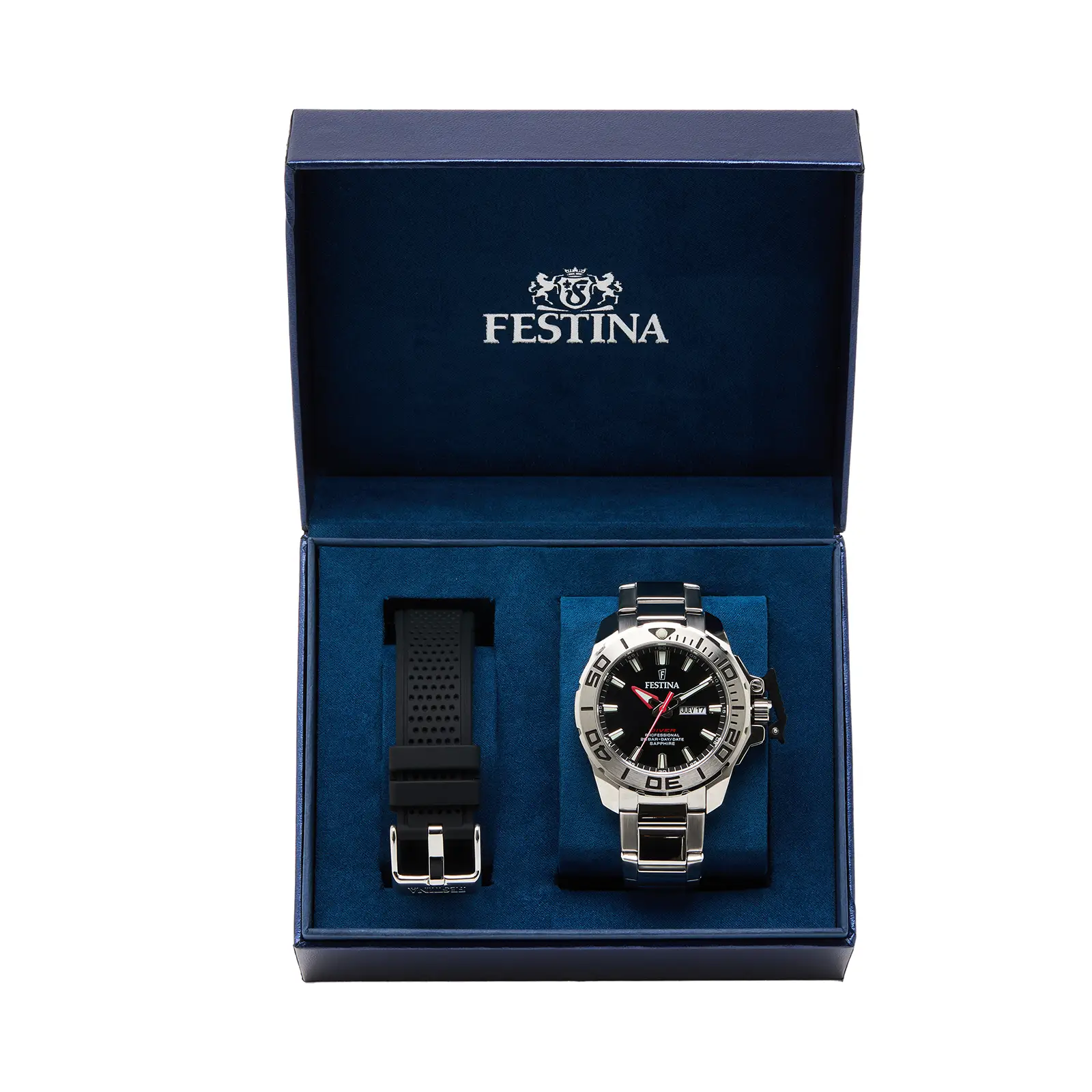 Festina The Original Diver herrklocka svart/stål, metallband - F20665/4