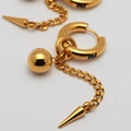 Örhängen guldpläterat stål, creol med kula, spike - 20 mm