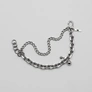 Armband stål, dubbelkedja med kulor, berlock - 16+4 cm